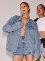 Women's Western Denim Jacket Pale Blue