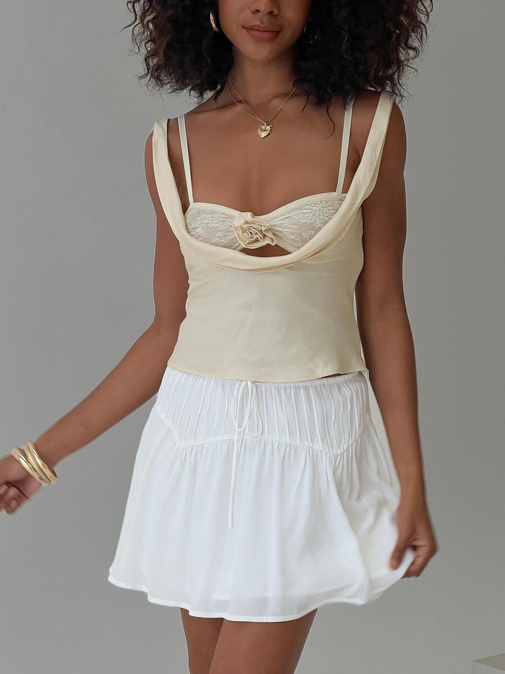 Women's Cherry On Top Mini Skirt White