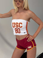 Women's USC Jersey Tube Top White