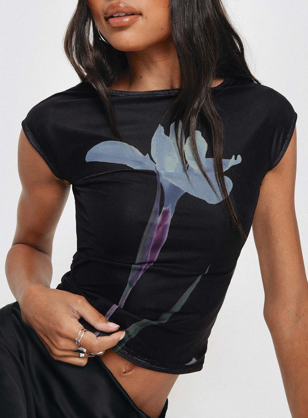 Women's Nova Flower Top Navy / Black