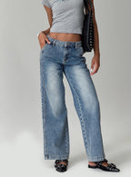 Women's Skipper Low Rise Wide Leg Jeans Vintage Blue