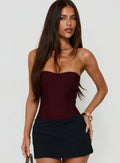 Women's Cintta Strapless Bandage Bodysuit Burgundy