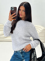 Women's Abrams Rib Knit Crew Sweater Grey Marle