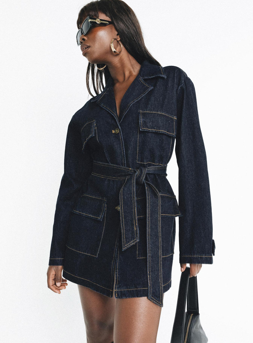 Women's Giselle Mini Dress Dark Denim — Dress