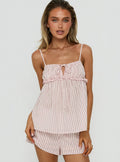Women's Harwin Gathered Bust Babydoll Top Pink Stripe