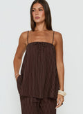 Women's Amibella Boxy Cami Top Brown / Cream Stripe