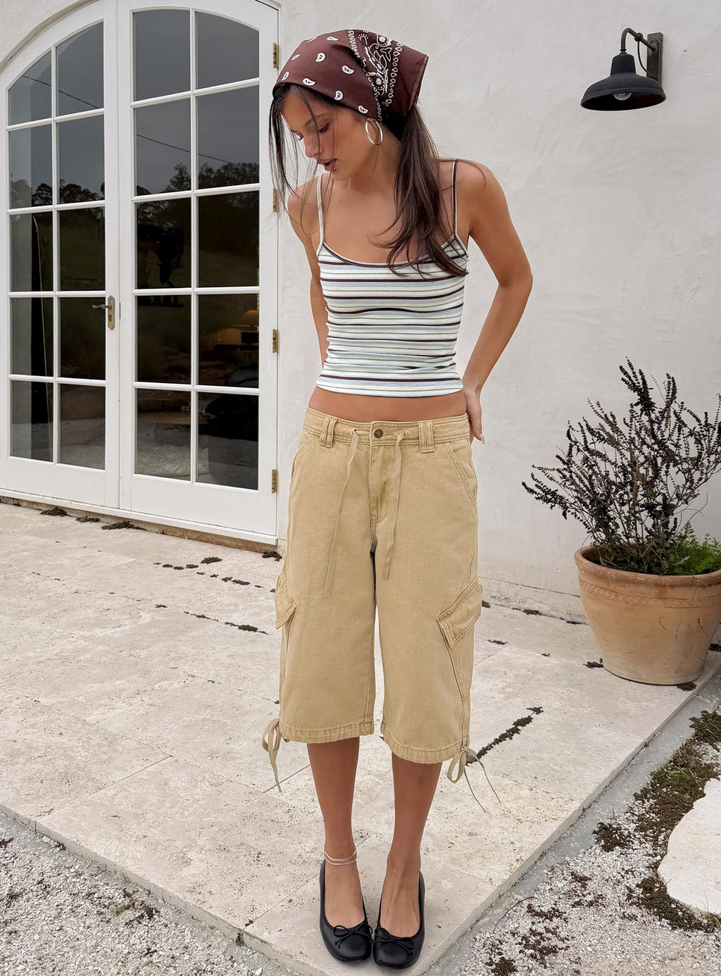 Women's Apres Tie Waist Jorts Stone — Shorts
