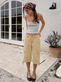 Women's Apres Tie Waist Jorts Stone — Shorts