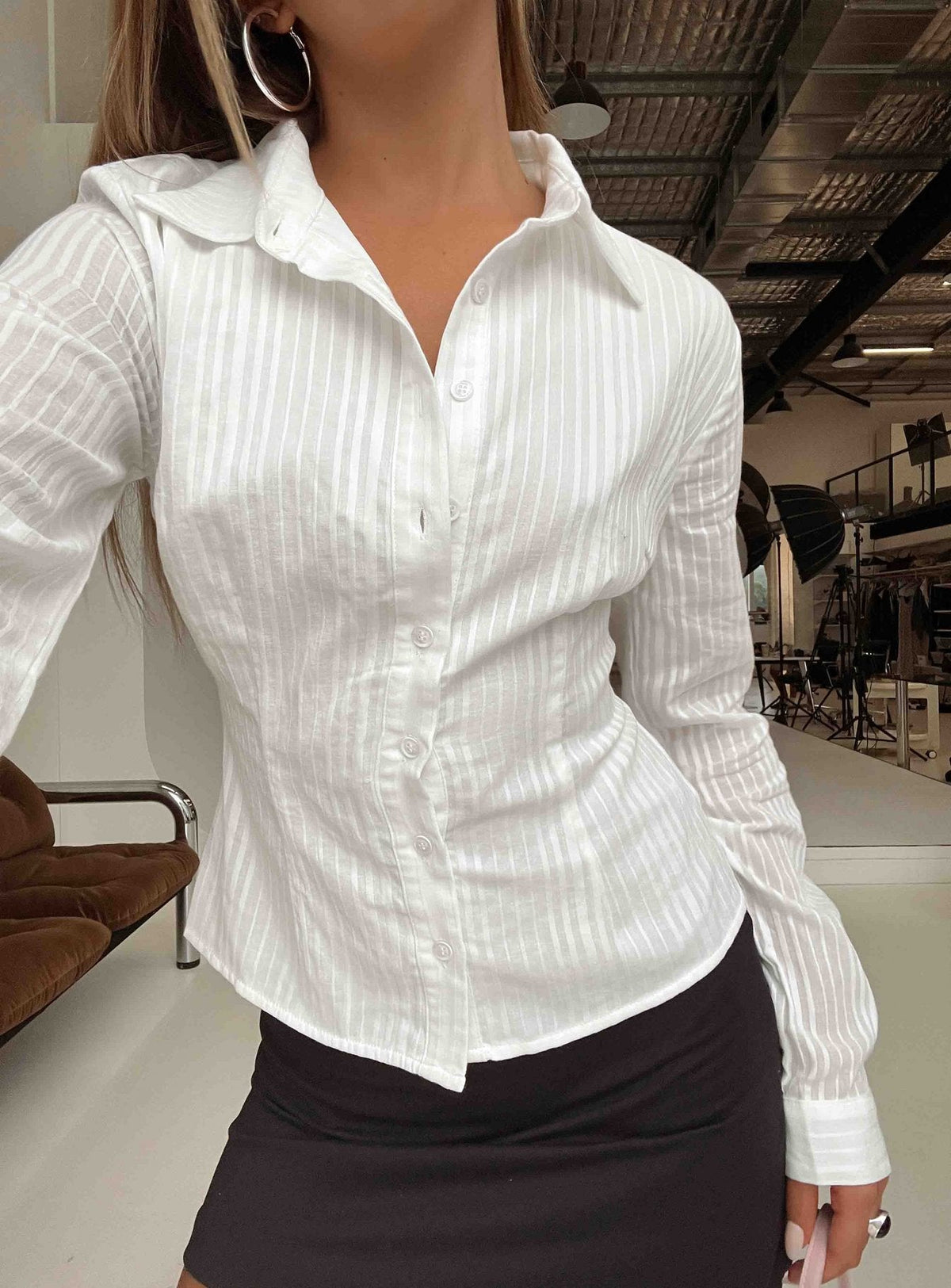 Women's Fogler Shirt White — Top