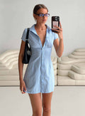 Women's Motley Mini Dress Blue Stripe — Dress