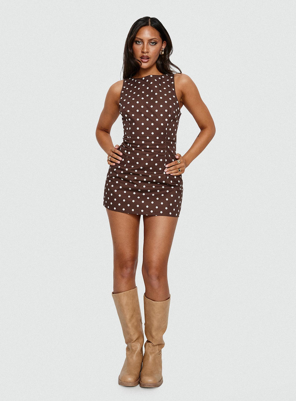 Women's Yumiko Romper Brown Polka Dot
