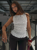 Women's Marleene Shirred Top White Polka