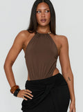 Women's Noree Bead Detail Bodysuit Mocha