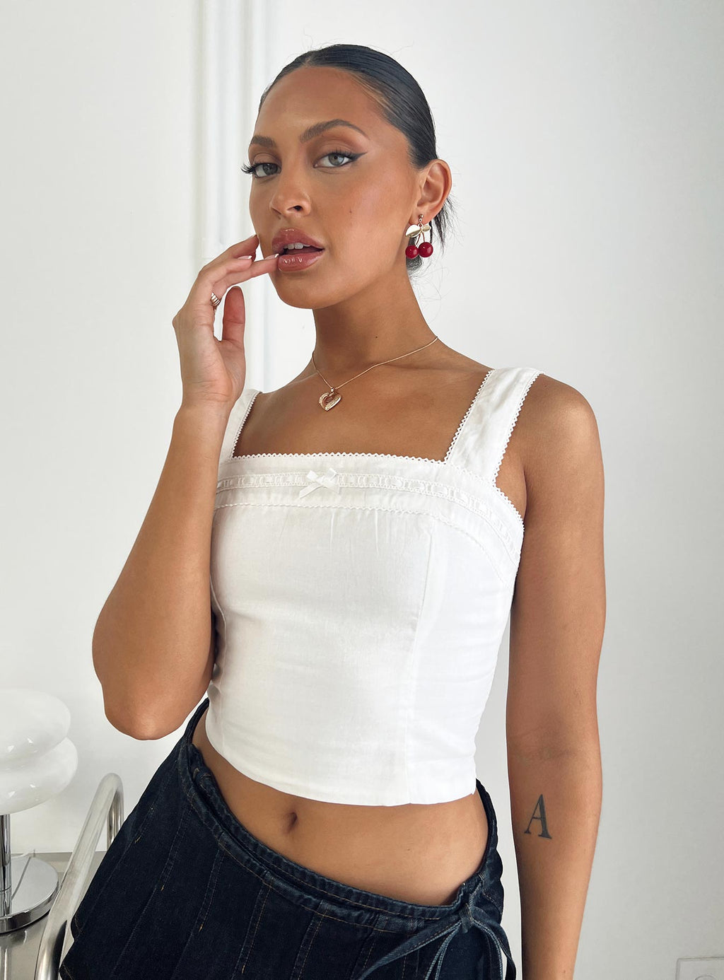 Women's Weavery Top White