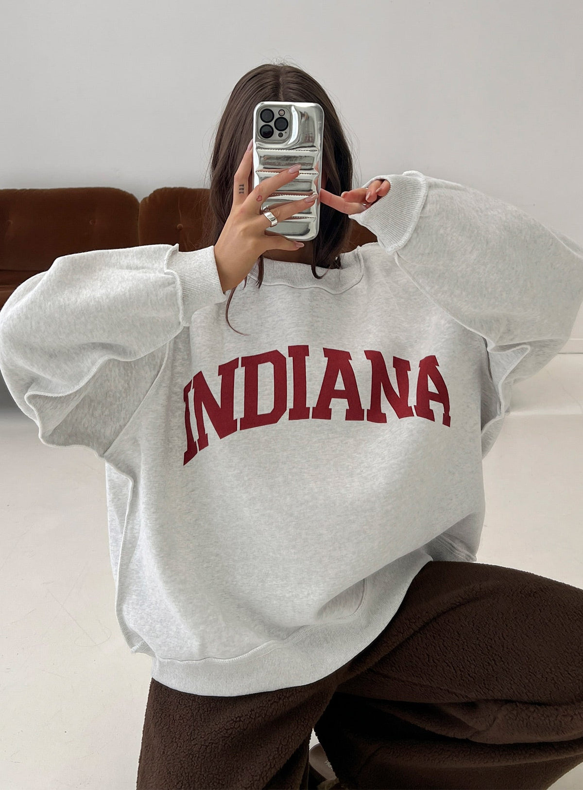 Women's When In Indiana Jumper Grey — Sweater