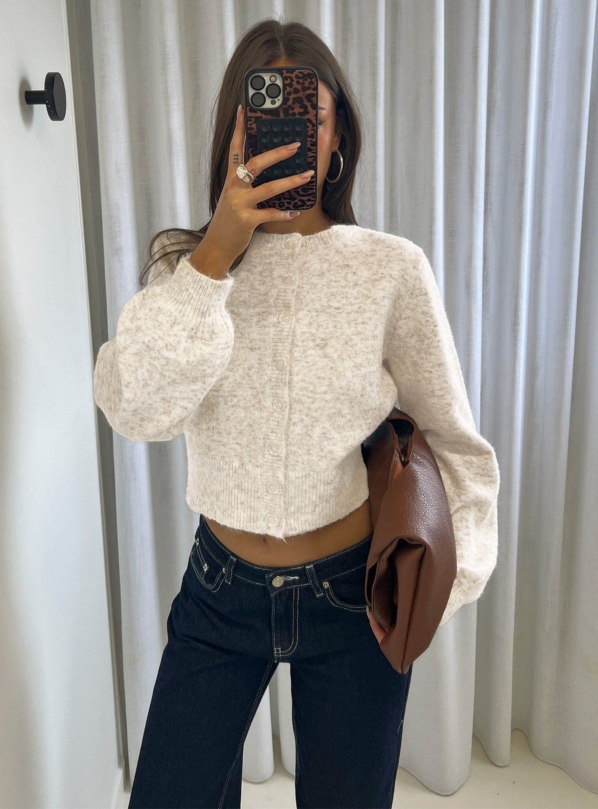 Women's Dawsen Button Down Cardigan Cream — Sweater