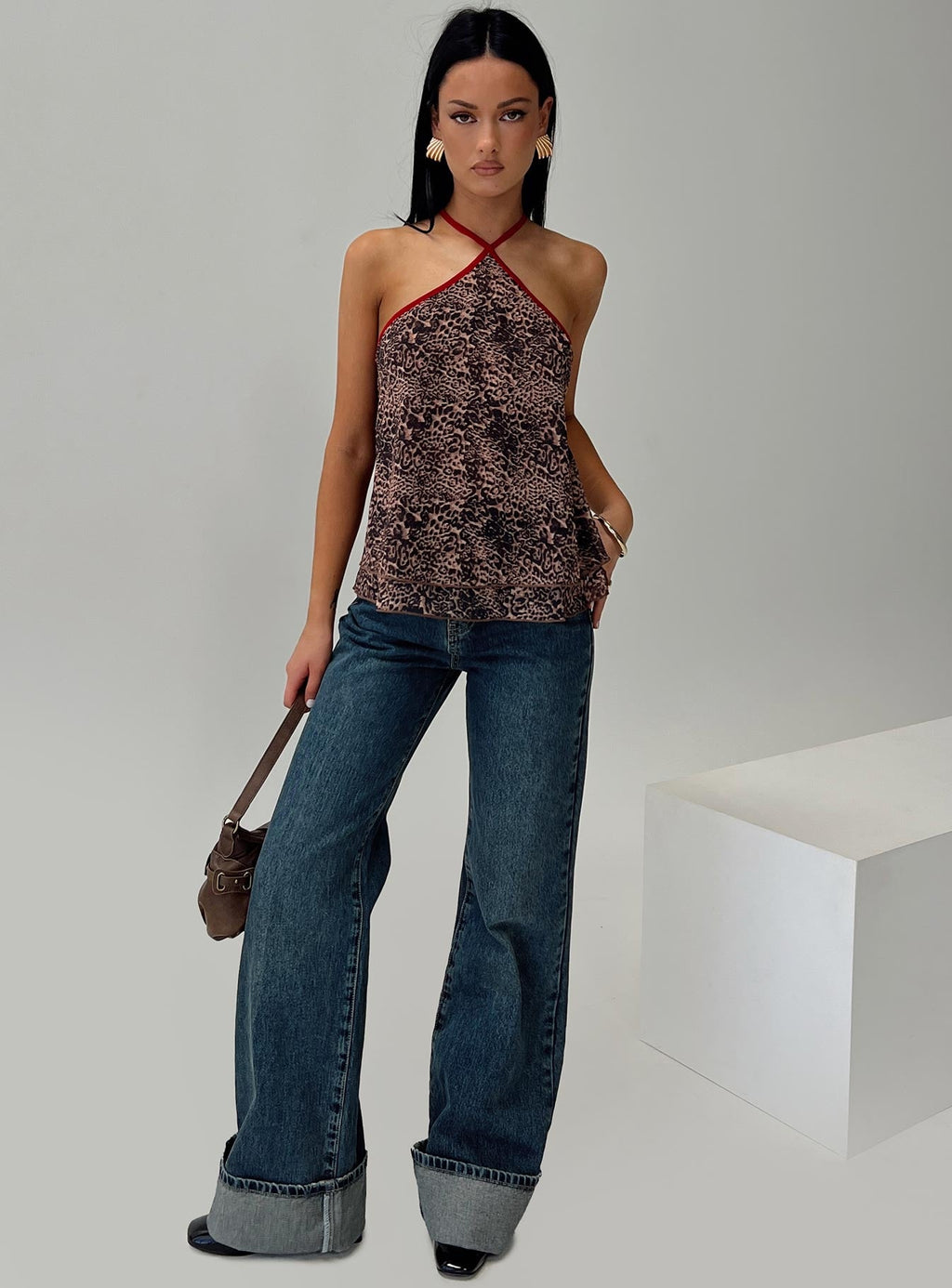 Women's Florida Keys Mid Rise Straight Leg Cuffed Jeans Mid Blue