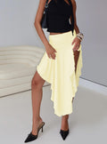Women's Symphonia Asymmetrical Midi Skirt Butter Yellow