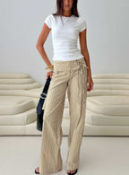 Women's Seneca Wrap Pant Beige Stripe