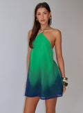 Women's Nichole Halter Mini Dress Green — Dress