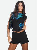Women's Film Noir Tailored Shorts Black