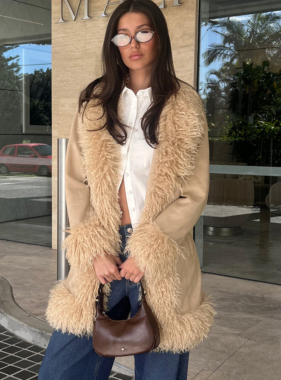Women's Josefina Faux Fur Detail Jacket Beige