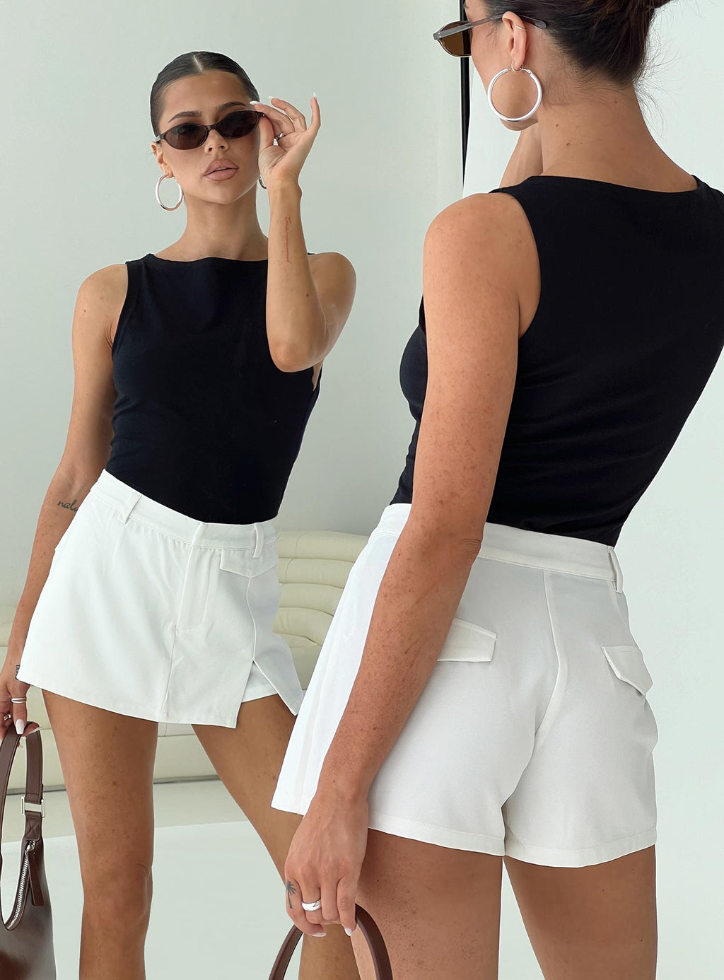 Women's Deuce Split Skort White — Skirt