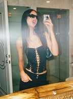 Women's Eden Lace Up Corset Black