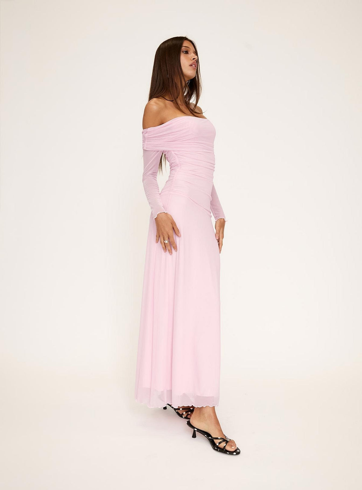 Women's Emorissa Off Shoulder Long Sleeve Maxi Dress Soft Pink — Dress