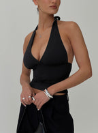 Women's Whimsy Halter Top Black