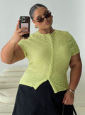 Women's Suzu Textured Top Green Curve