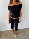 Women's Baseline Boat Neck Top Black