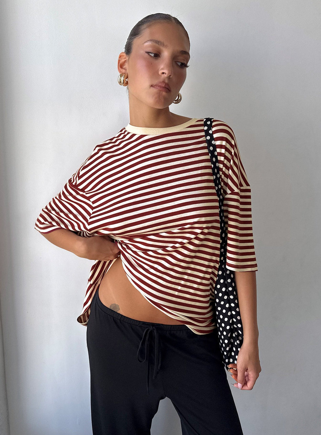 Women's Kieryn Oversized Top Red Stripe