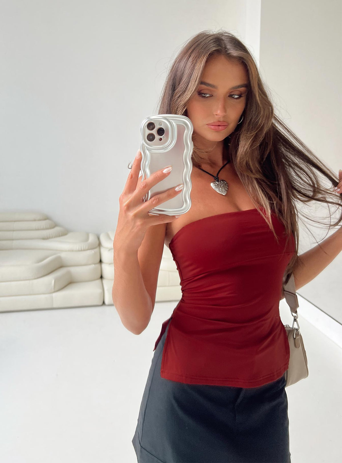 Women's Strutter Strapless Top Burgundy