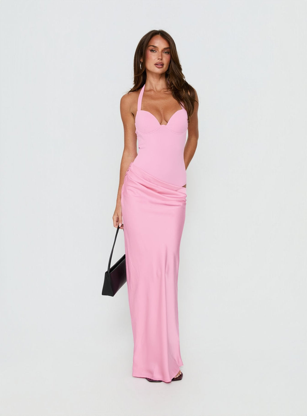 Women's Tayna Draped Maxi Dress Pink — Dress