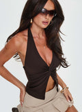 Women's No Hard Feelings Twist Top Brown
