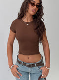 Women's Baseline Scoop Rib Tee Chocolate