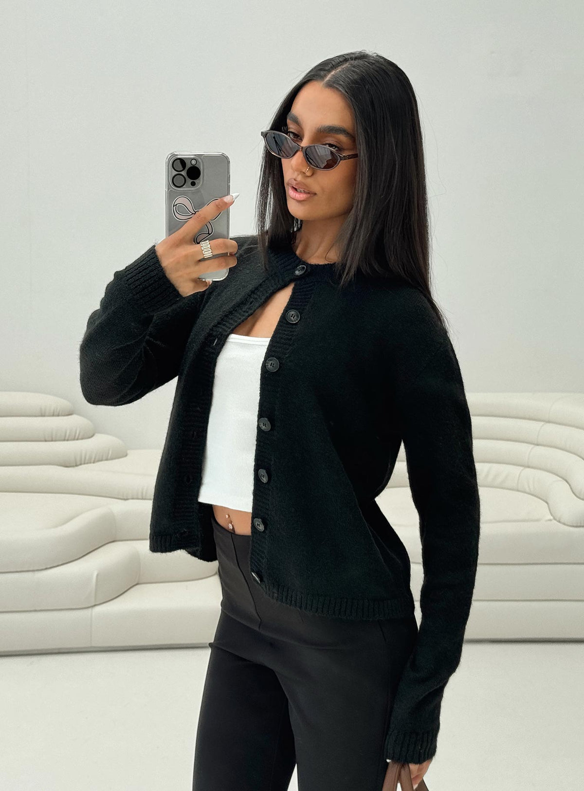 Women's Denmark Cardigan Black — Sweater