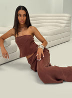 Women's Lucelia Strapless Top Brown — Matching Set