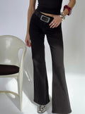 Women's Magic Mirror Mid Rise Bootleg Jeans Washed Black