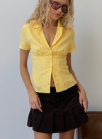 Women's Delyla Button Up Top Yellow