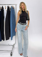 Women's Henesey High Rise Straight Leg Jeans Light Wash