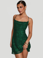 Women's Celena Mini Dress Forest Green Burnout — Dress