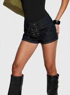 Women's Thunderbird Micro Shorts Dark Indigo Wash