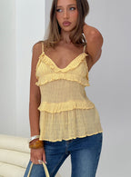 Women's Jorjia Ruffle Cami Top Yellow