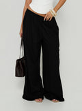 Women's Peacemaker Tie Waist Relaxed Pants Black