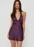 Women's Odyssa Halter Mini Dress Purple — Dress