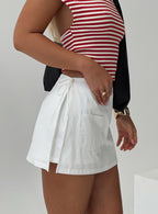 Women's Gigi Wrap Skort White Petite — Skirt