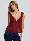 Women's Elysea Top Burgundy