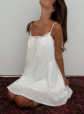 Women's Kind Of Wonderful Tie Detail Baby Doll Mini Dress White — Dress